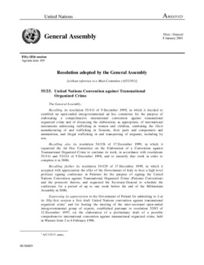 United Nations Convention against Transnational Organized Crime