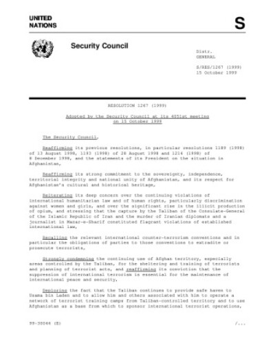 Resolution 1267 Al Qaida