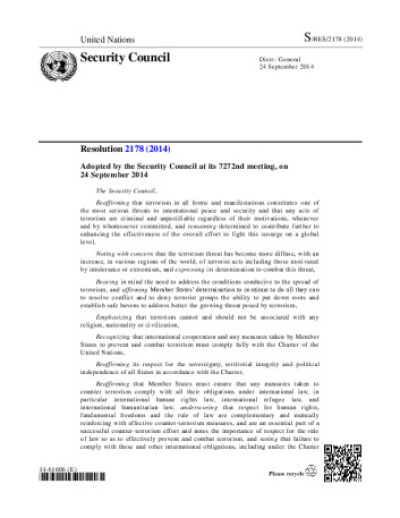 Resolution 2178. Threats to international-peace-and-security-caused-by-terrorist-acts